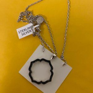 Black Diamond Pendant with Sterling Silver chain